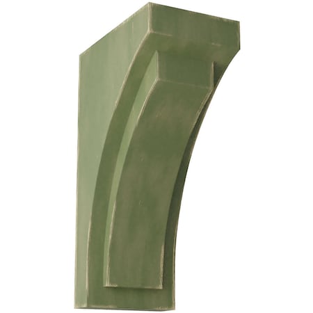 Ekena Millwork 3"W x 4 3/4"D x 8"H Small Felix Wood Vintage Decor Corbel, Restoration Green CORWD03X04X08FEGR